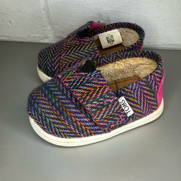 TOMS Kids Multicolor Slip-On Shoes Toddler 4 - Picture 1 of 7